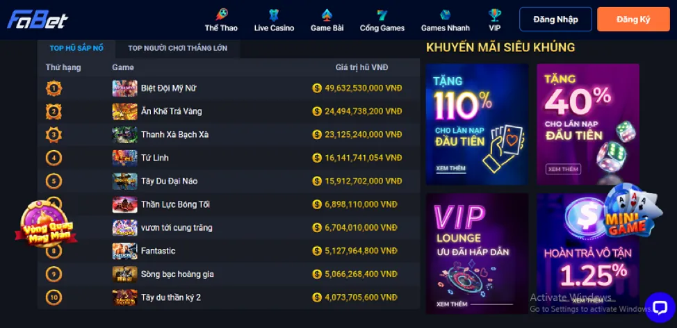 Rút tiền nhanh chóng tại 368bet